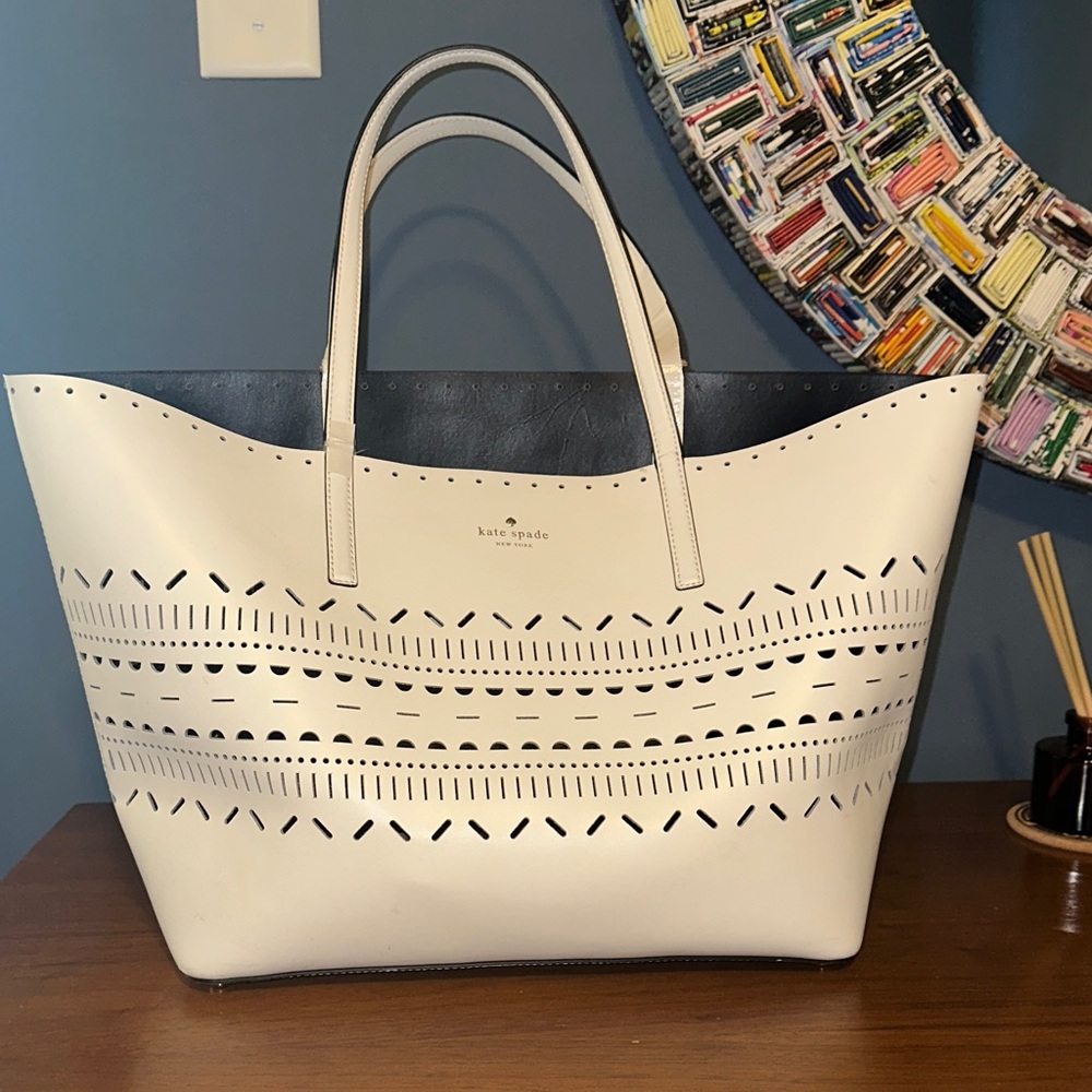 Kate Spade white Perforated Tote